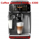 Кафеавтомат Philips Series 4300 EP4343/70, Система за мляко LatteGo, 8 напитки, Цифров TFT екран в 3 цвята, Филтър AquaClean, Керамична мелничка, Опция мляно кафе, Функция MEMO 2 профила, 