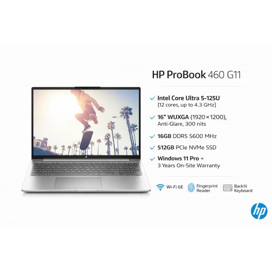 HP ProBook 460 G11 – Intel Core Ultra 5-125U бизнес лаптоп 16" с 16GB DDR5 и 512GB SSD